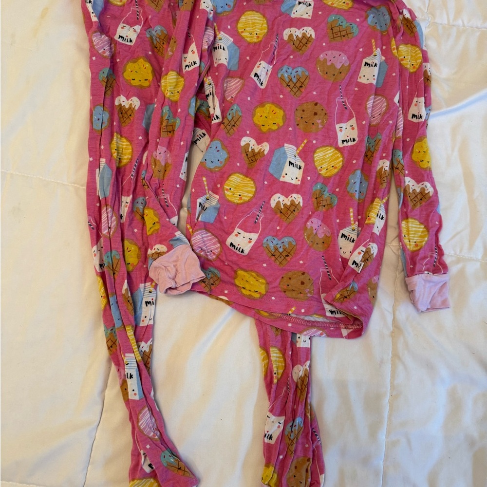 Little Sleepies Pink Milk and Cookies Kids Pajamas